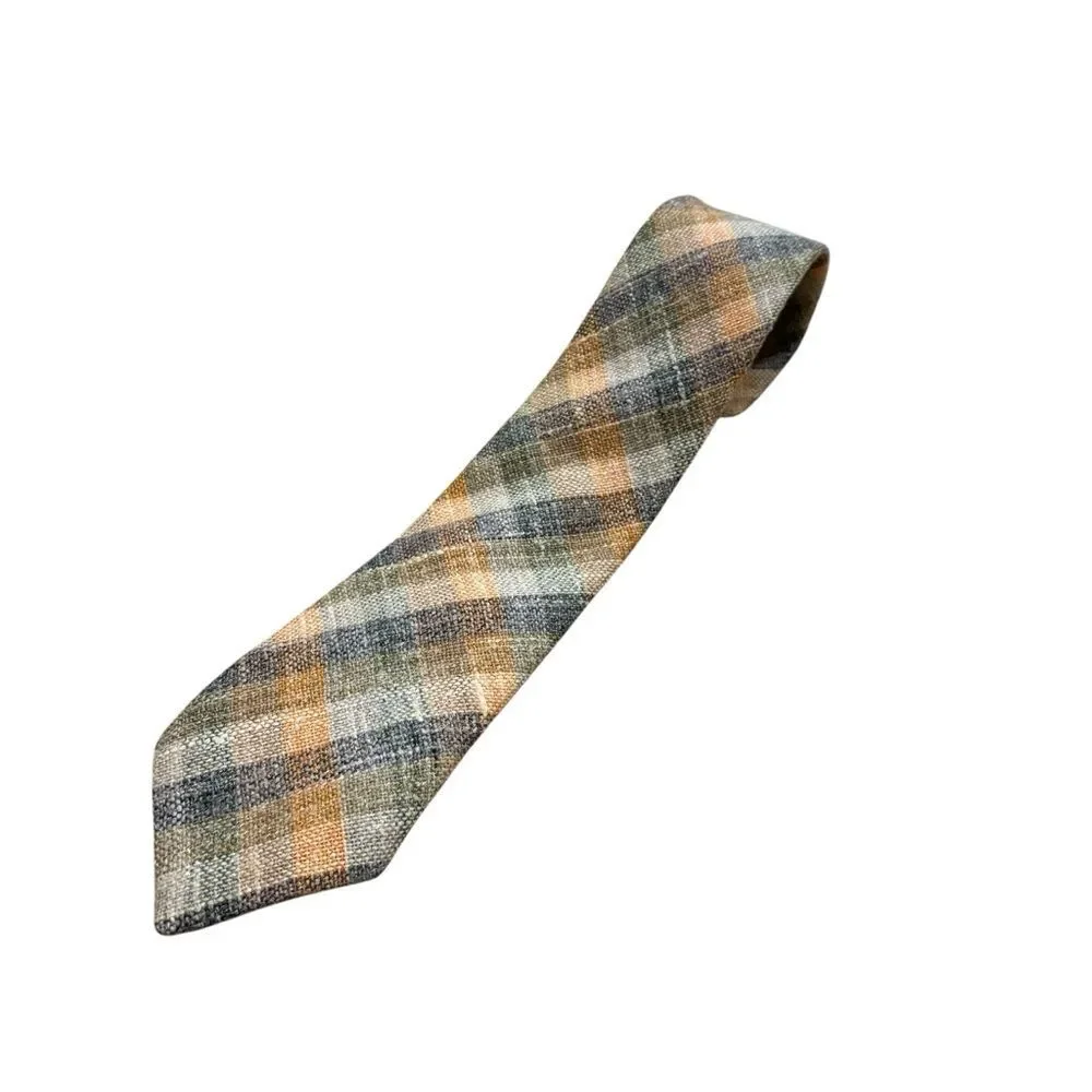 Mens Rooster Ruffler Collection Woven Plaid Neck Tie‎